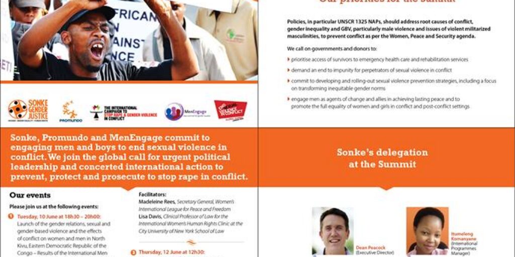Sonke, Promundo and MenEngage at the Global Summit to End Sexual Violence in Conflict