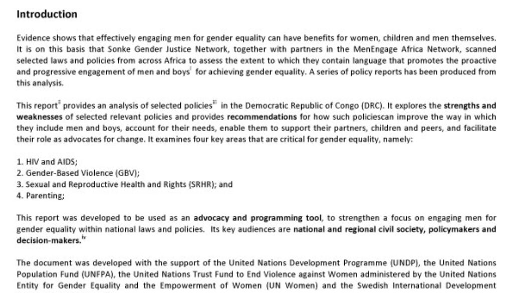 DRC Policy Report