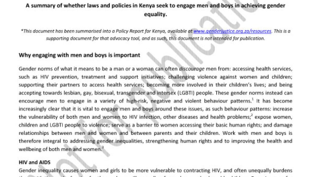 Detailed Policy Report for Kenya