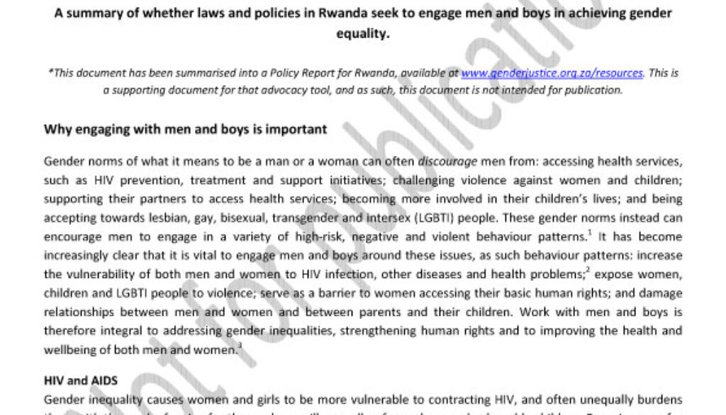 Detailed Policy Report for Rwanda