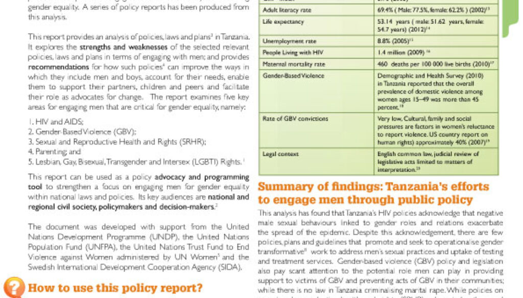 Tanzania Policy Report