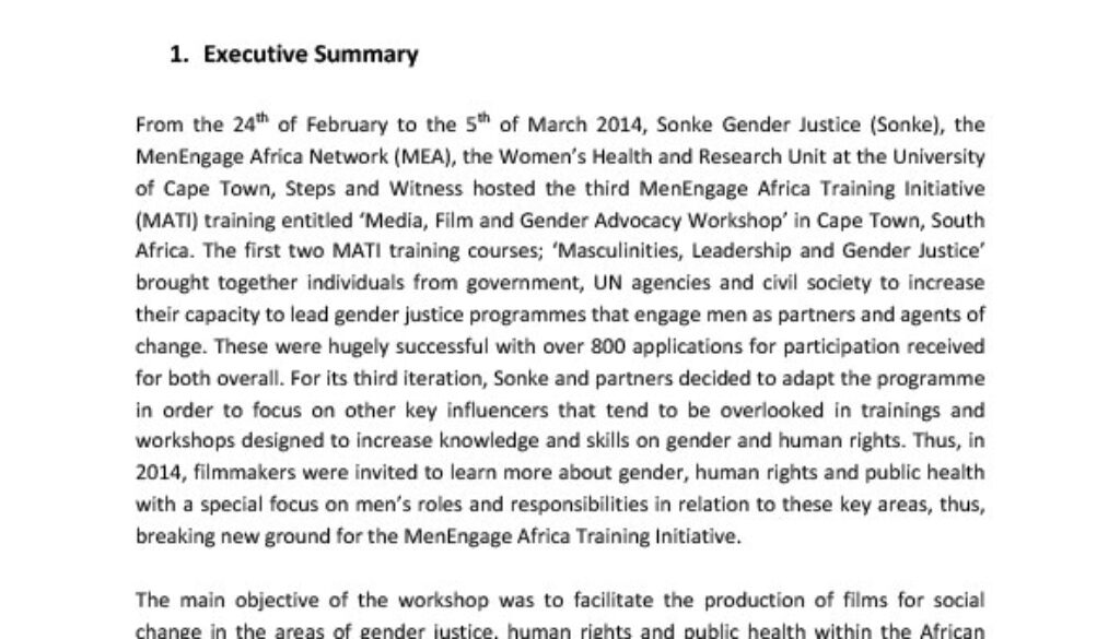 MATI Training Course Report 2014