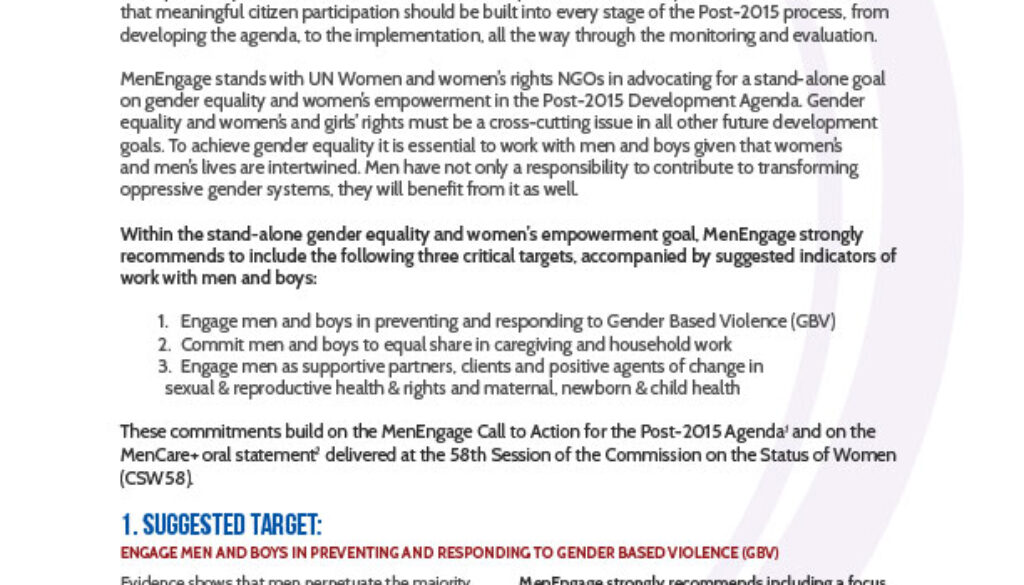 MenEngage 2015 Agenda
