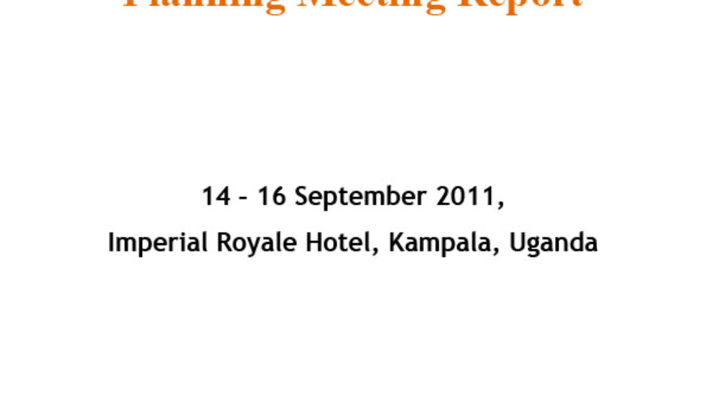 Menengage Africa Report on Regional Planning Meeting in Kampala Oct 2011