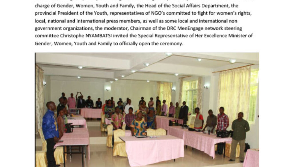 Official Launch of MenEngage in the DRC