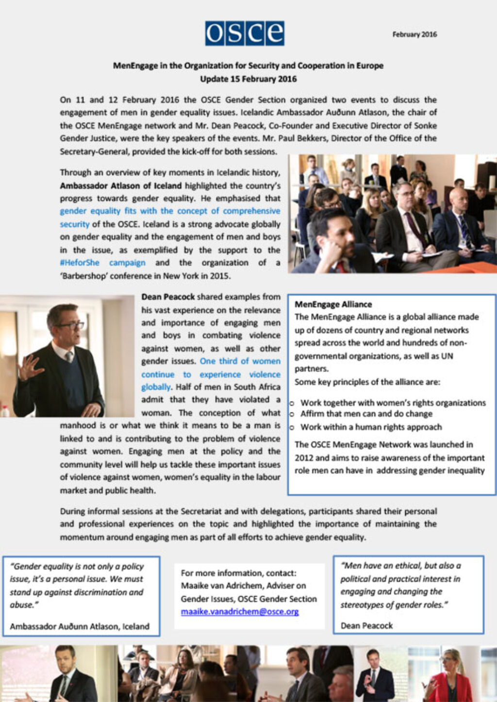 MenEngage in the Organization for Security and Cooperation in Europe