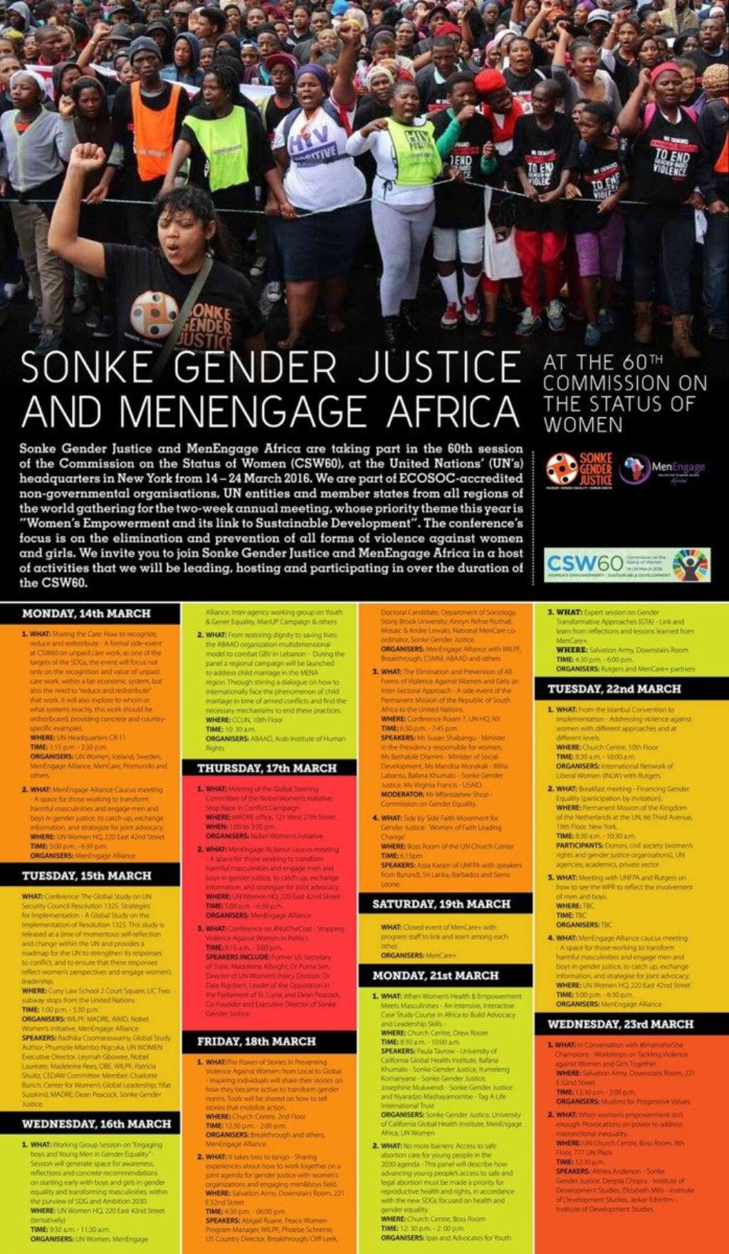 Sonke and MenEngage Africa take part in CSW60