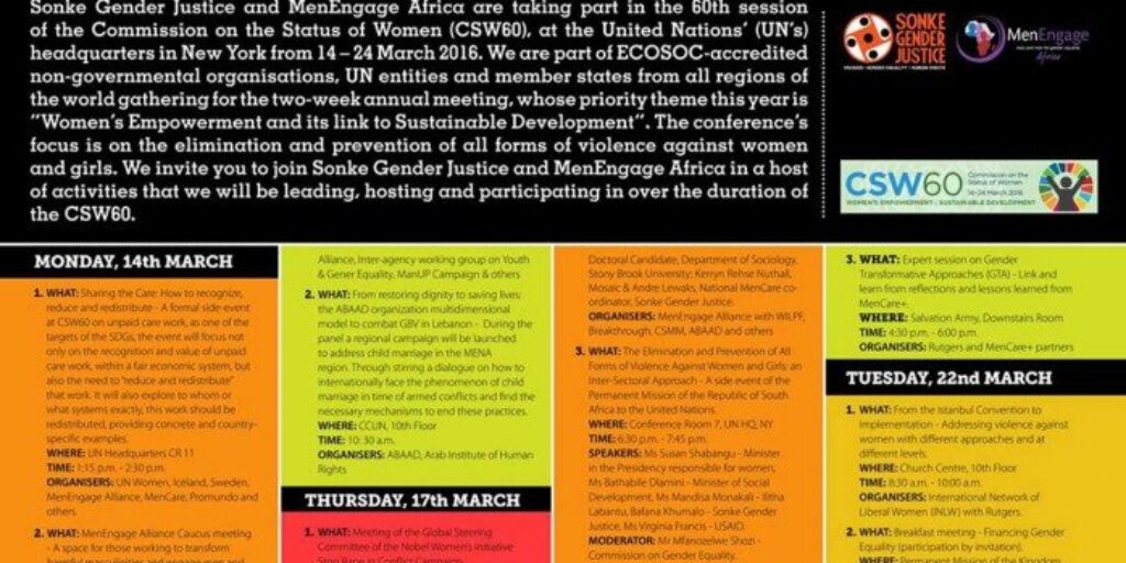 Sonke and MenEngage Africa take part in CSW60