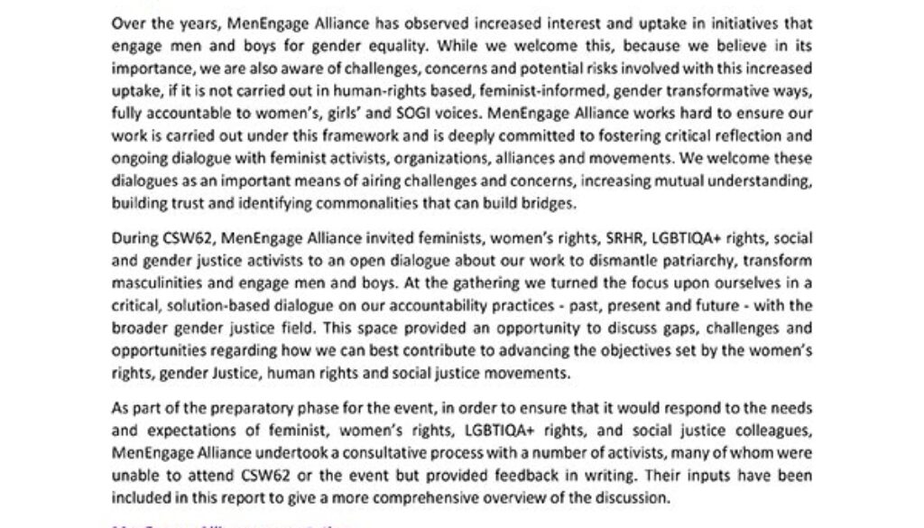 MenEngage On The Spot