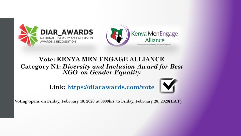 Kenya MenEngage Alliance nominated for DIAR award