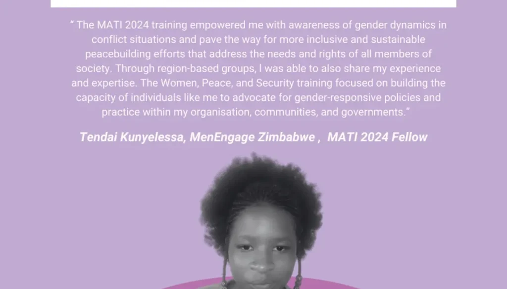 The MATI 2024 training empowered me with awareness of gender dynamics in conflict