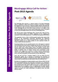 MenEngage Africa Call for Action: Post-2015 Agenda