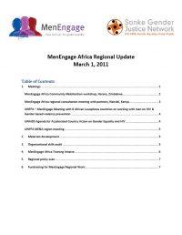 MenEngage Africa Regional Update March 1, 2011