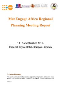 Menengage Africa Report on Regional Planning Meeting in Kampala Oct 2011