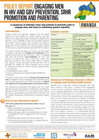 Policy Report Rwanda: Engaging Men In HIV And GBV Prevention, SRHR Promotion And Parenting
